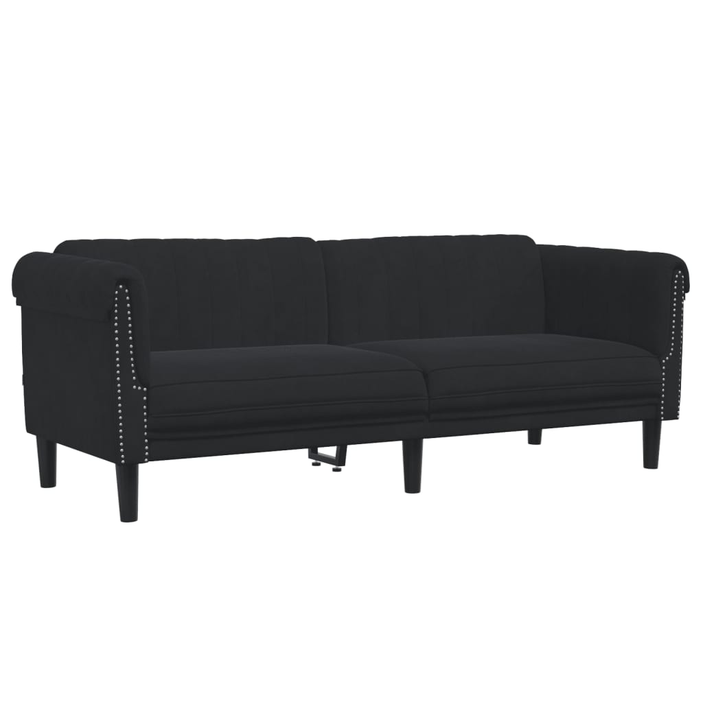 2-dijelni set sofa crni baršunasti