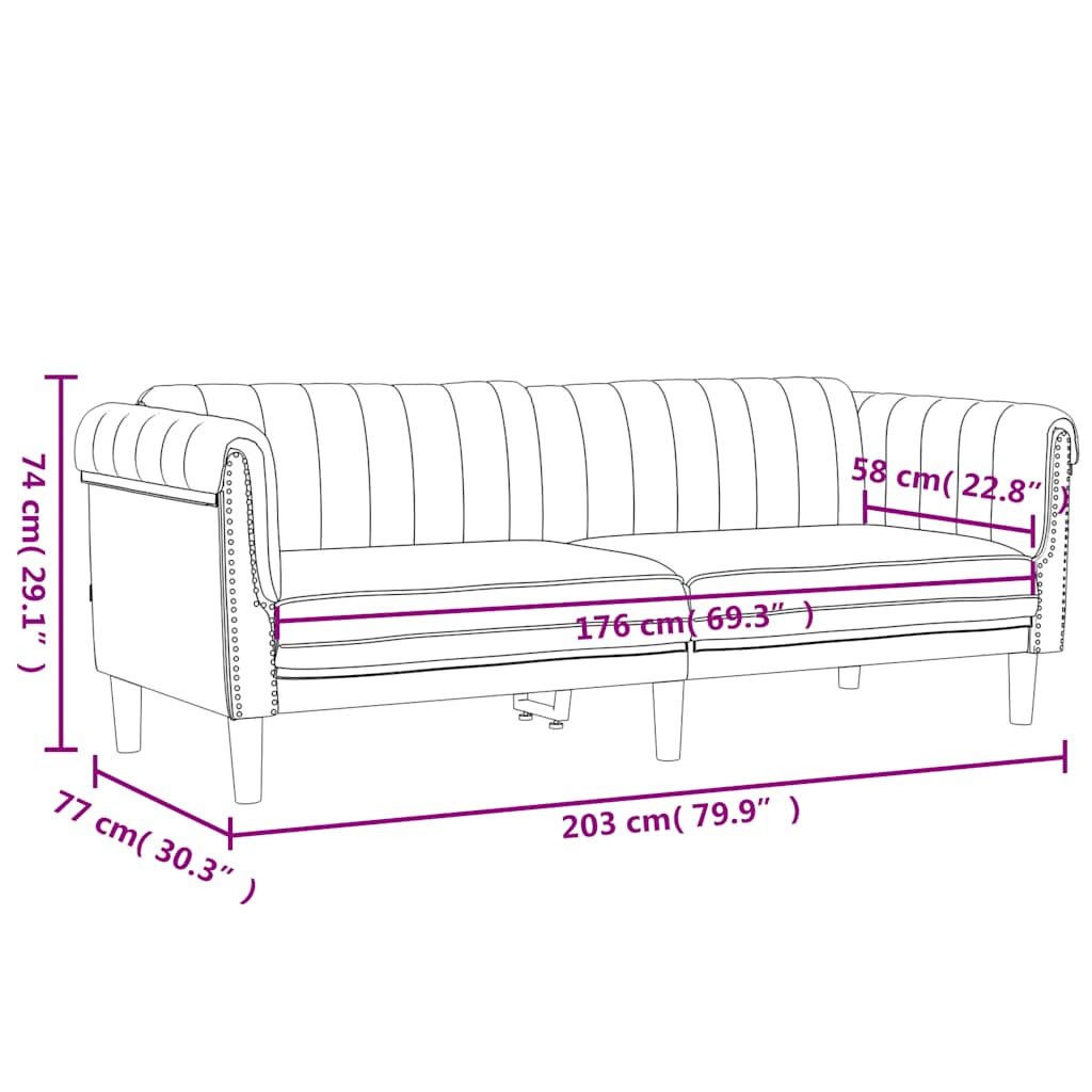 2-dijelni set sofa plavi baršunasti
