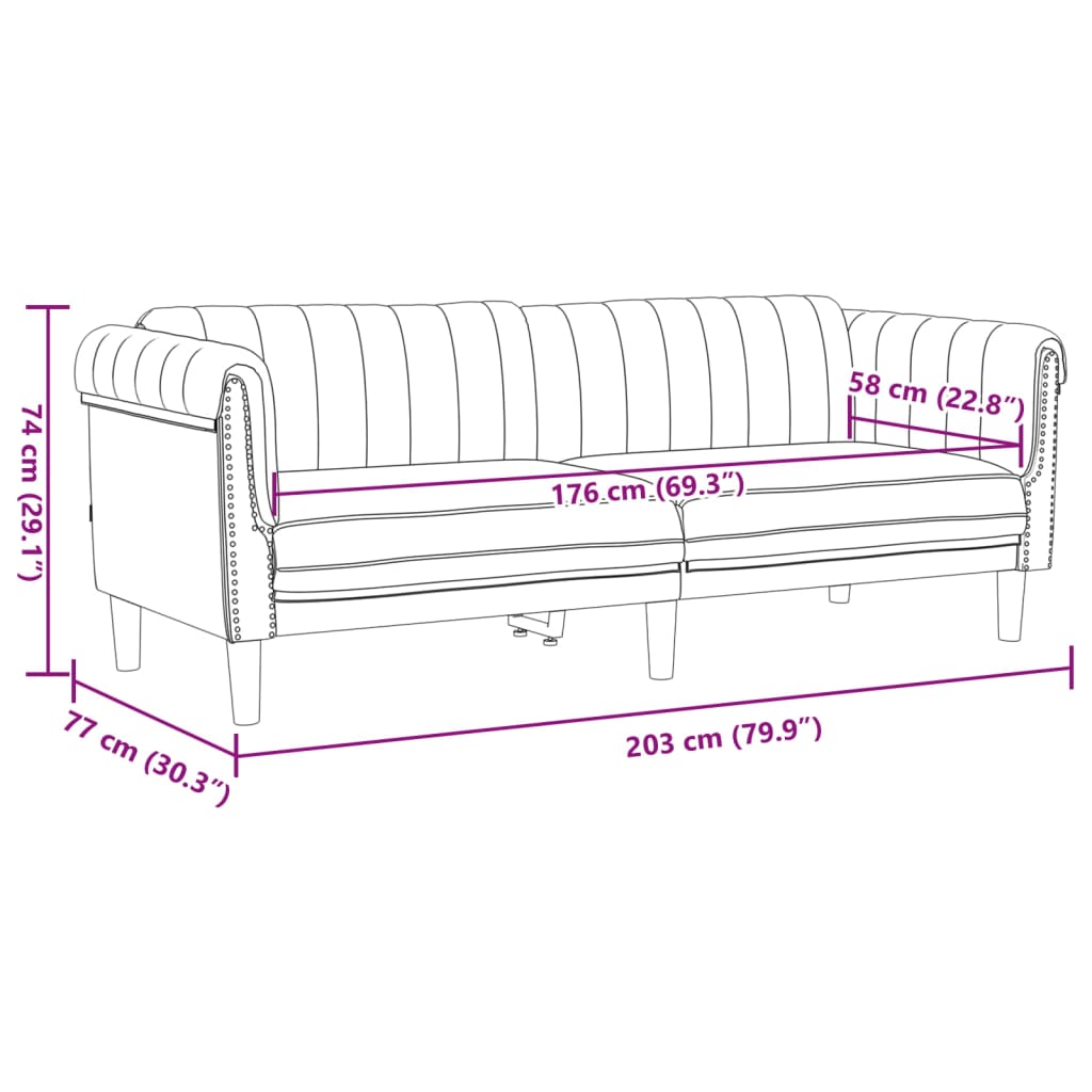 2-dijelni set sofa smeđi baršunasti