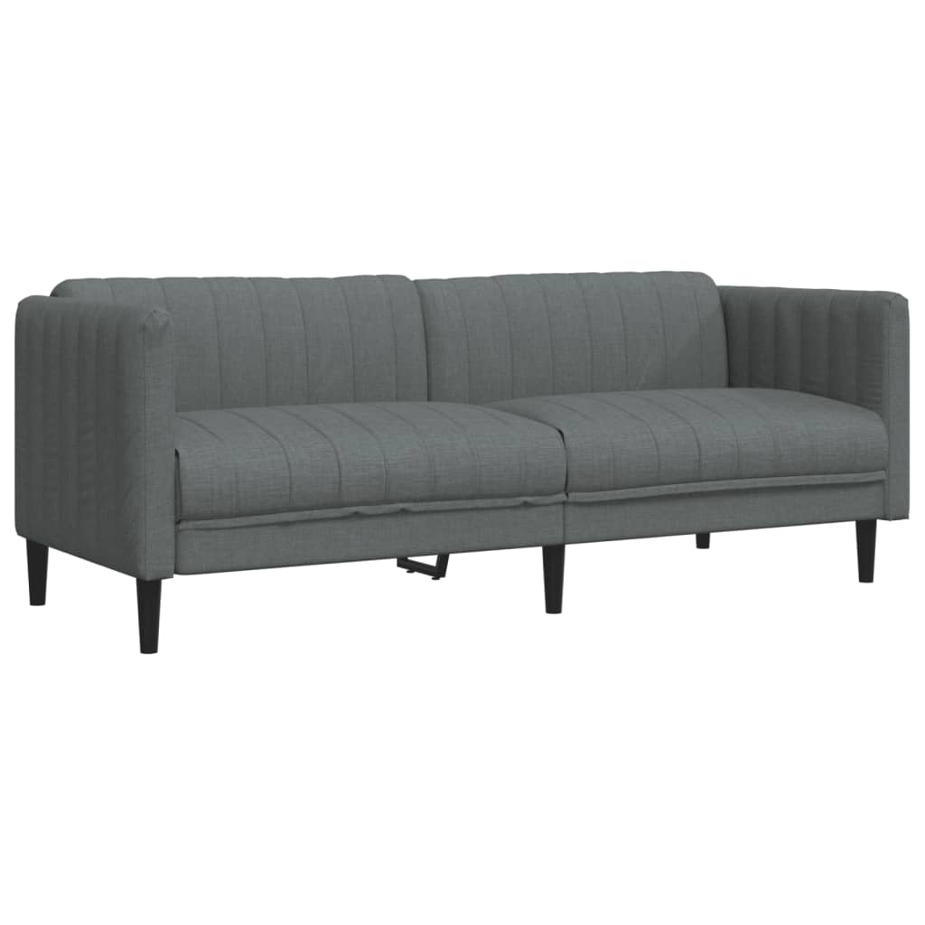 3-dijelni set sofa tamnosivi od tkanine