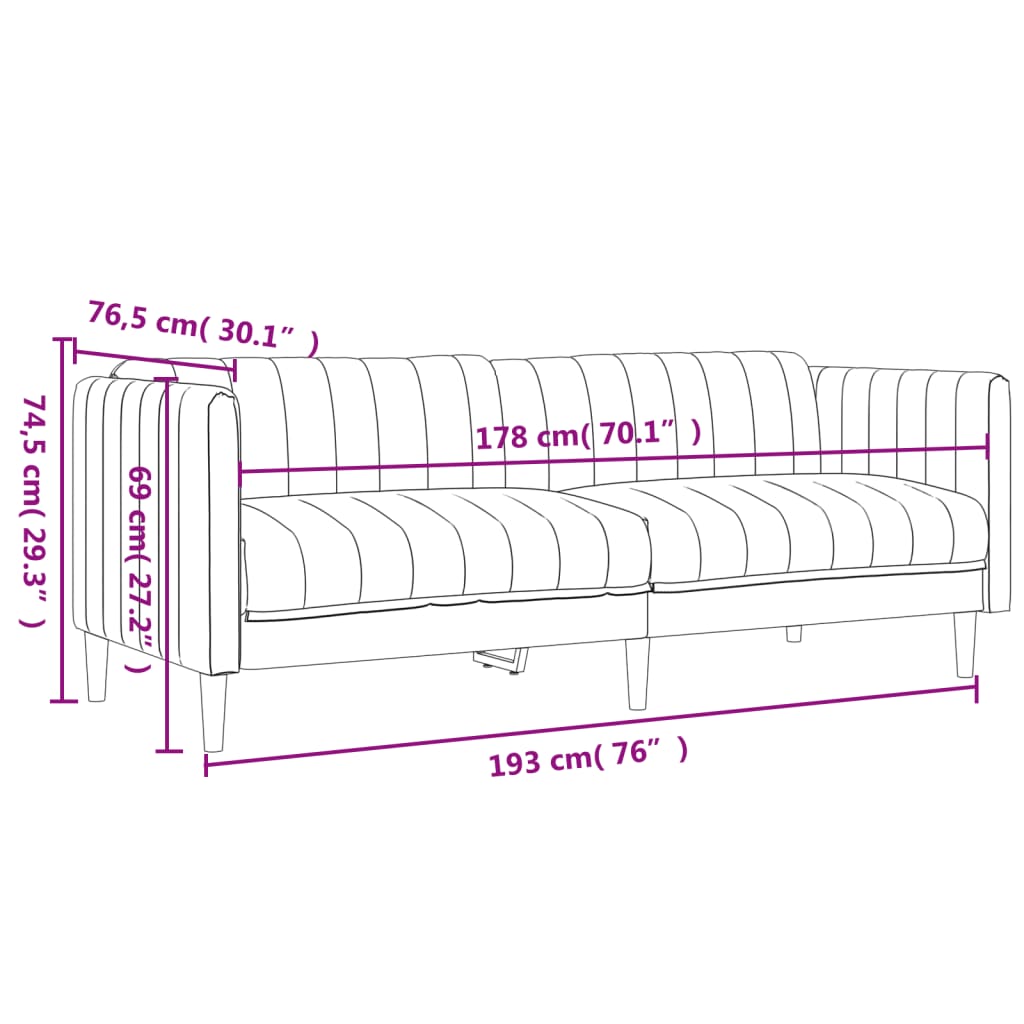 3-dijelni set sofa tamnosivi od tkanine
