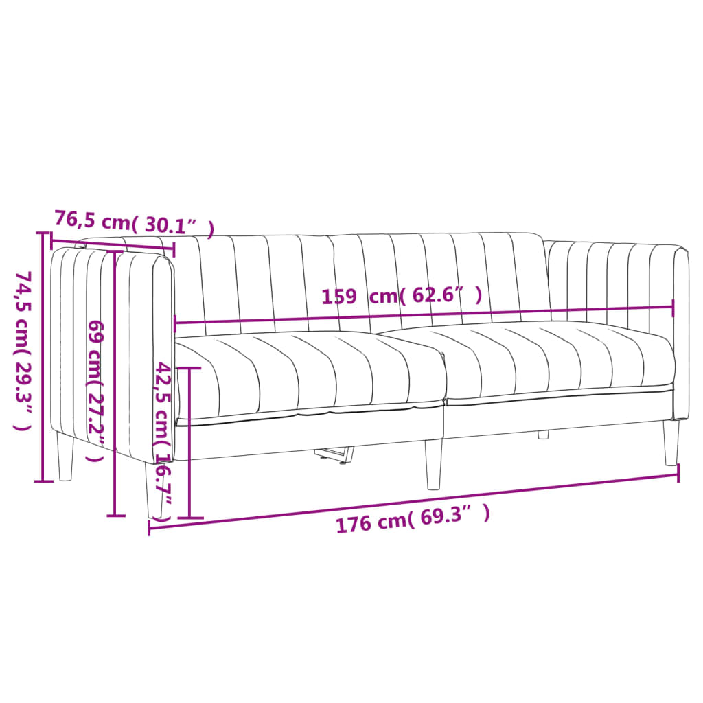 3-dijelni set sofa smeđesivi od tkanine