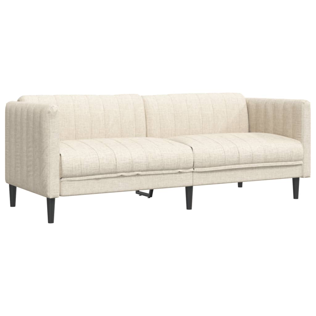 3-dijelni set sofa krem od mikrovlakana