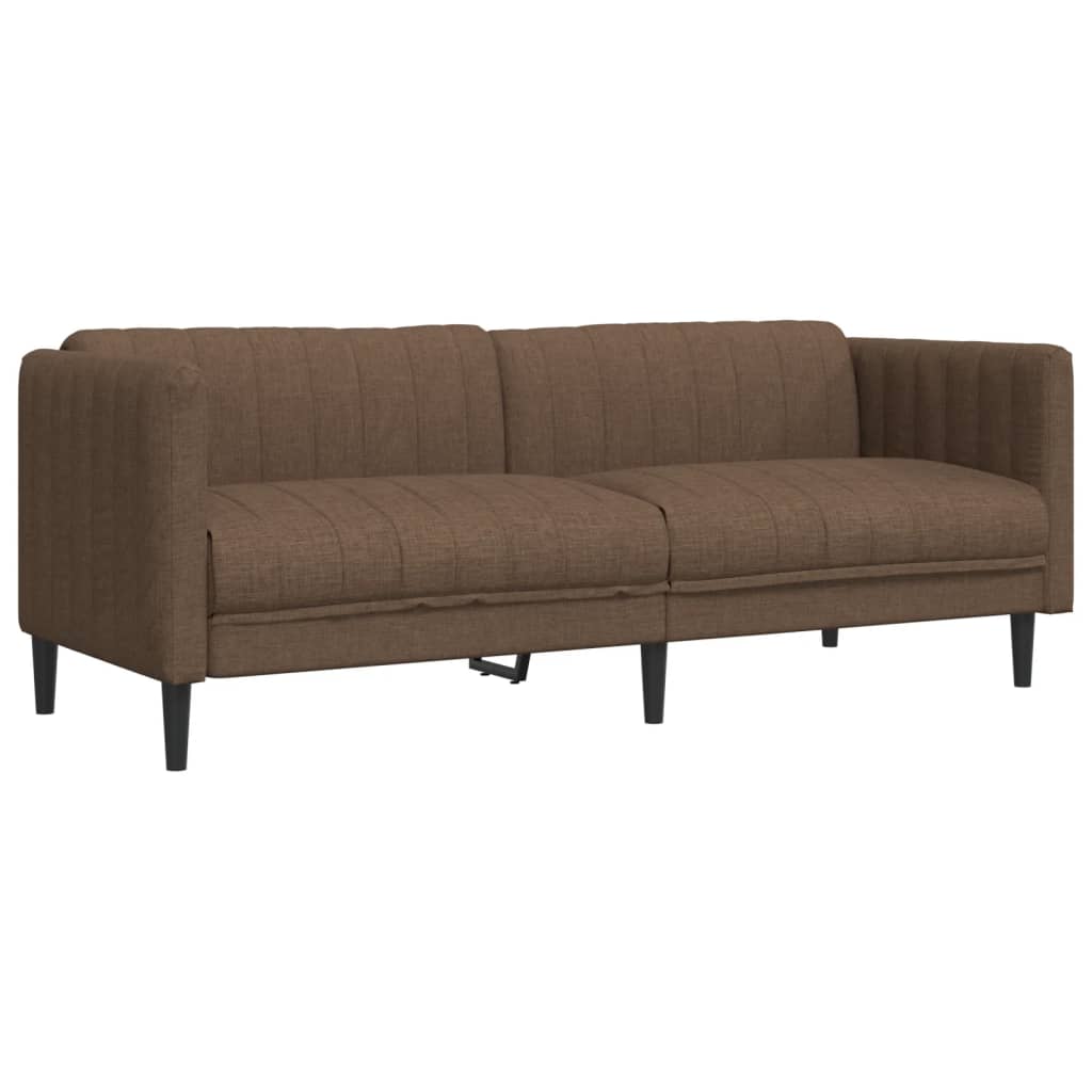 3-dijelni set sofa smeđi od tkanine