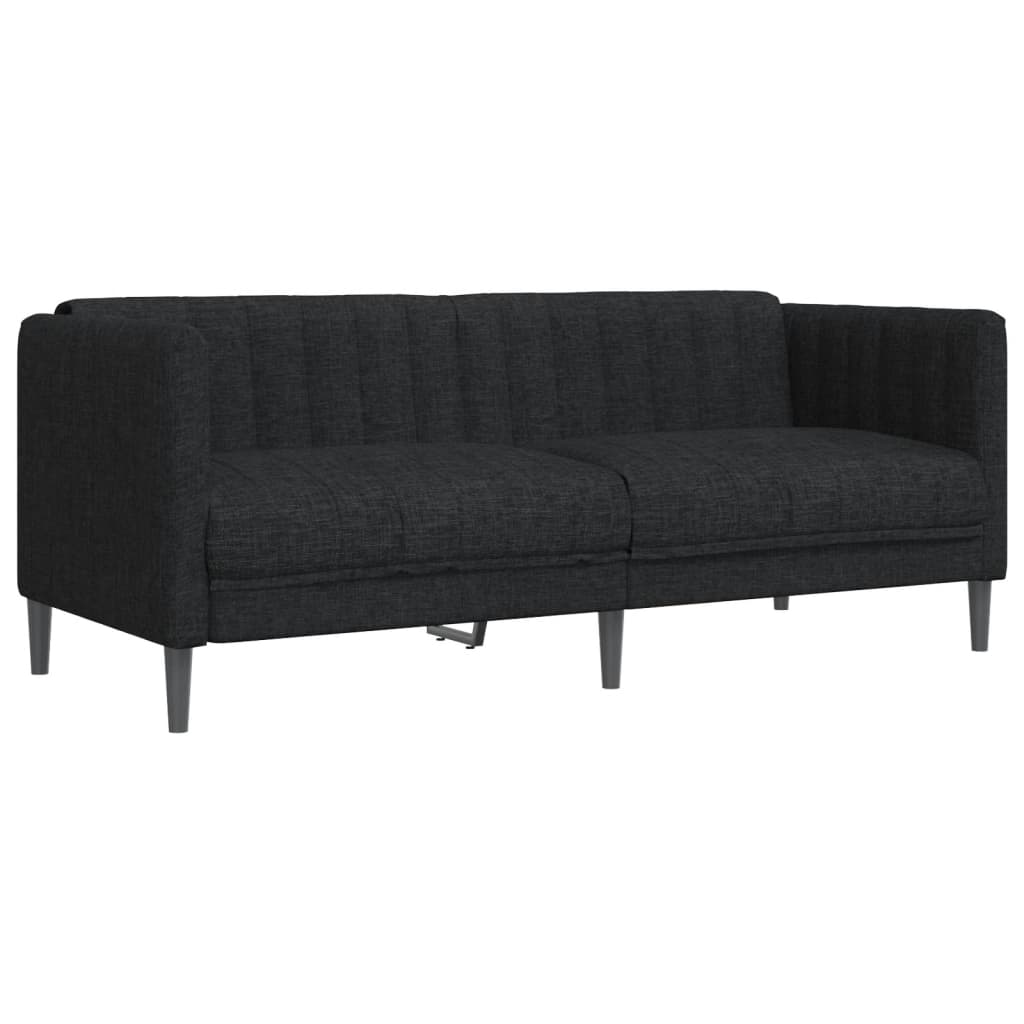 2-dijelni set sofa crni od tkanine