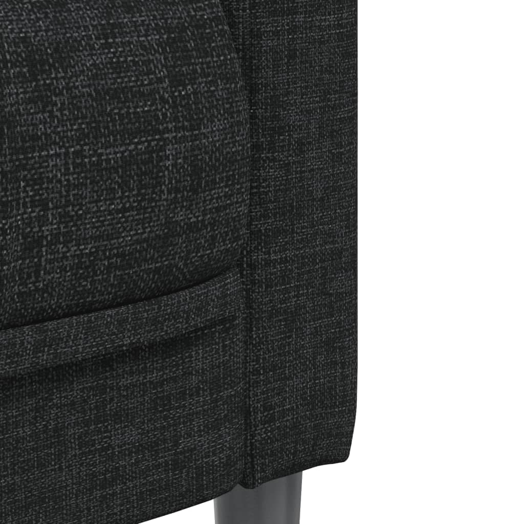 2-dijelni set sofa crni od tkanine