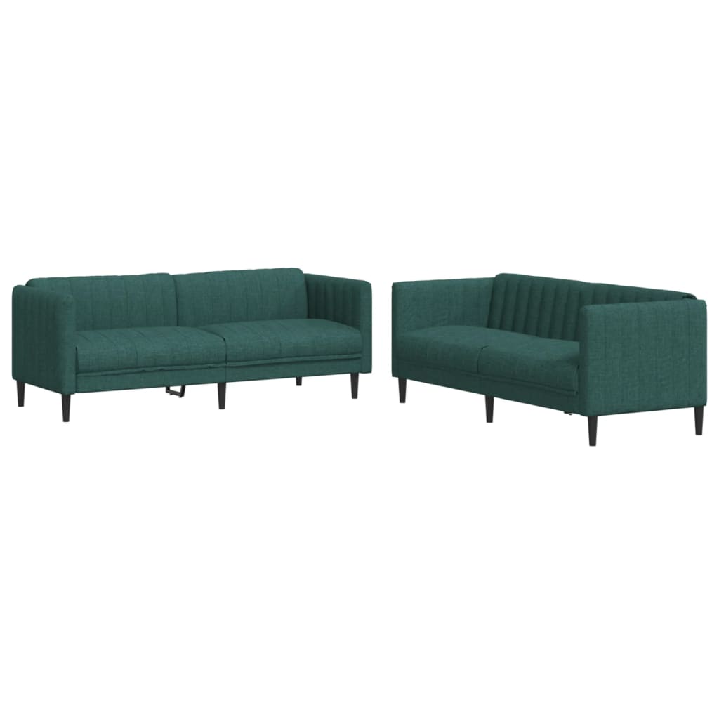 2-dijelni set sofa tamnozeleni od tkanine