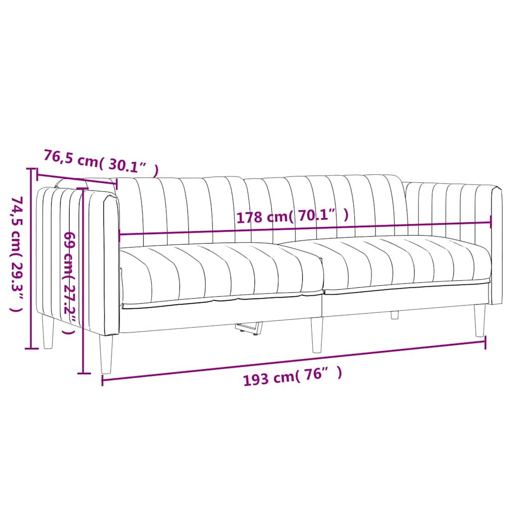 2-dijelni set sofa plavi od tkanine