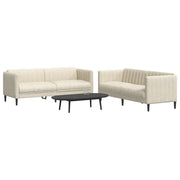 2-dijelni set sofa krem od tkanine