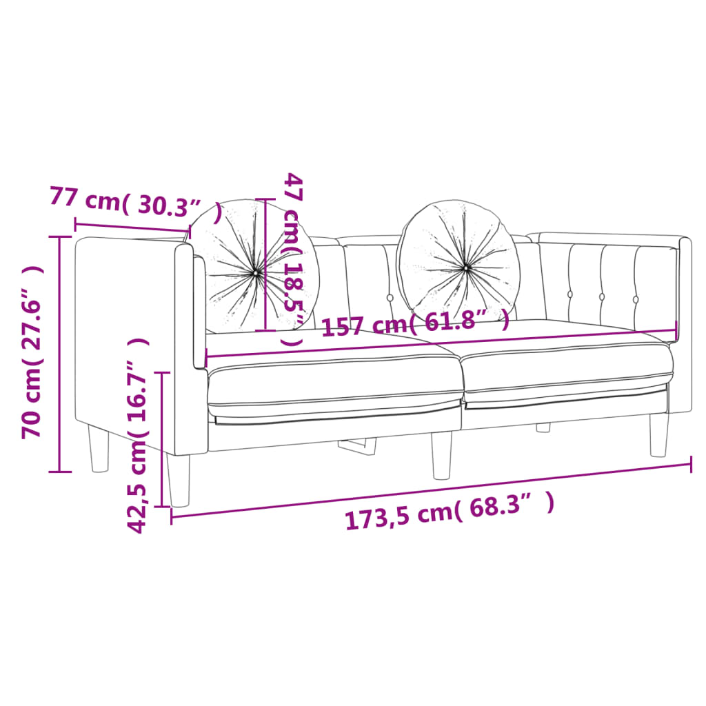 3-dijelni set sofa s jastucima crni baršunasti