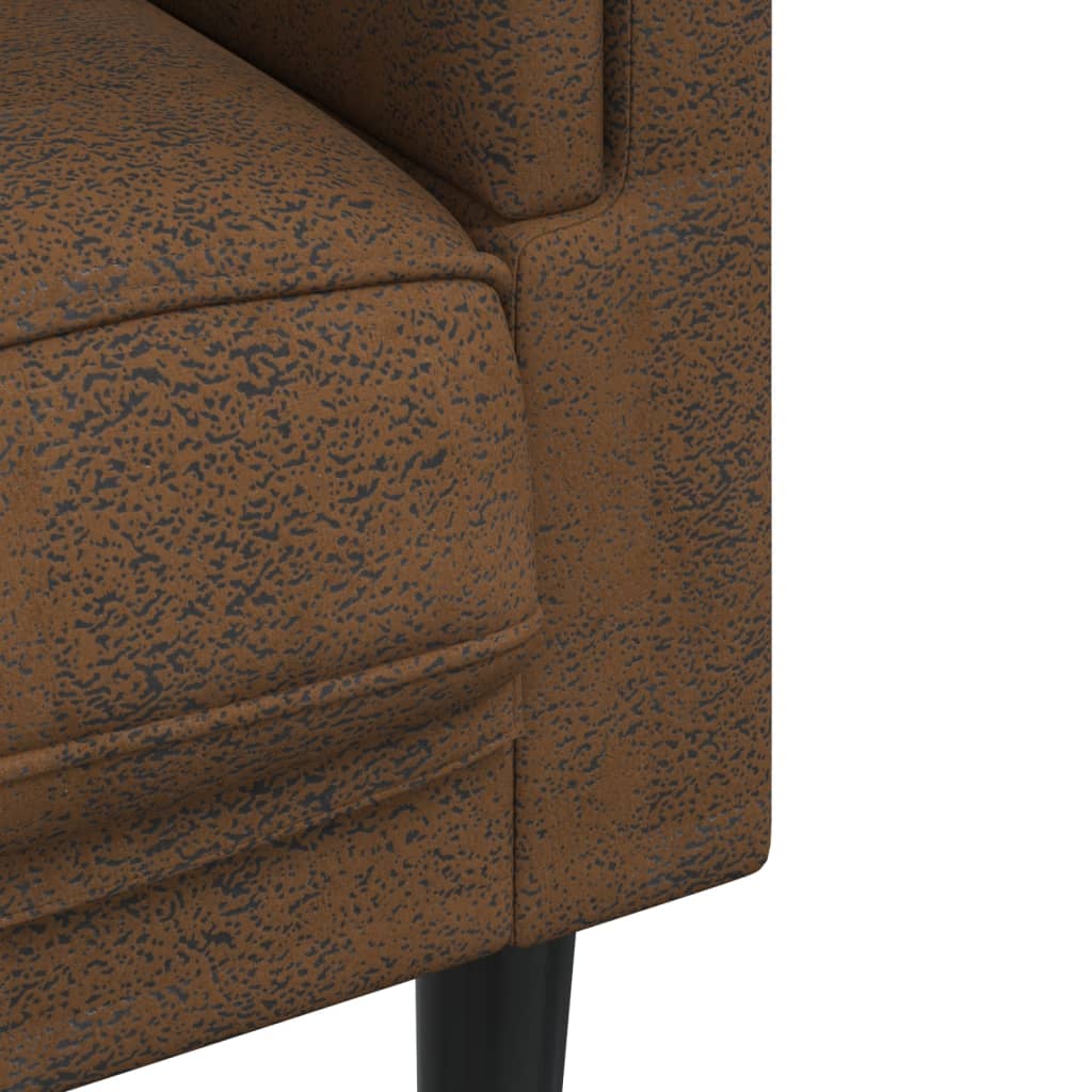 3-dijelni set sofa s jastucima smeđi baršunasti