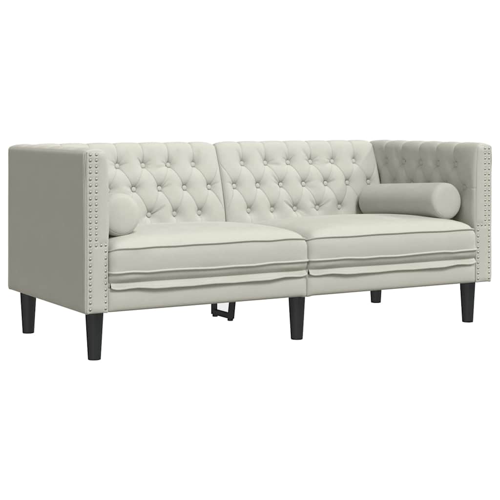 Chesterfield garnitura od 3 dijela s jastucima, krem baršunasta