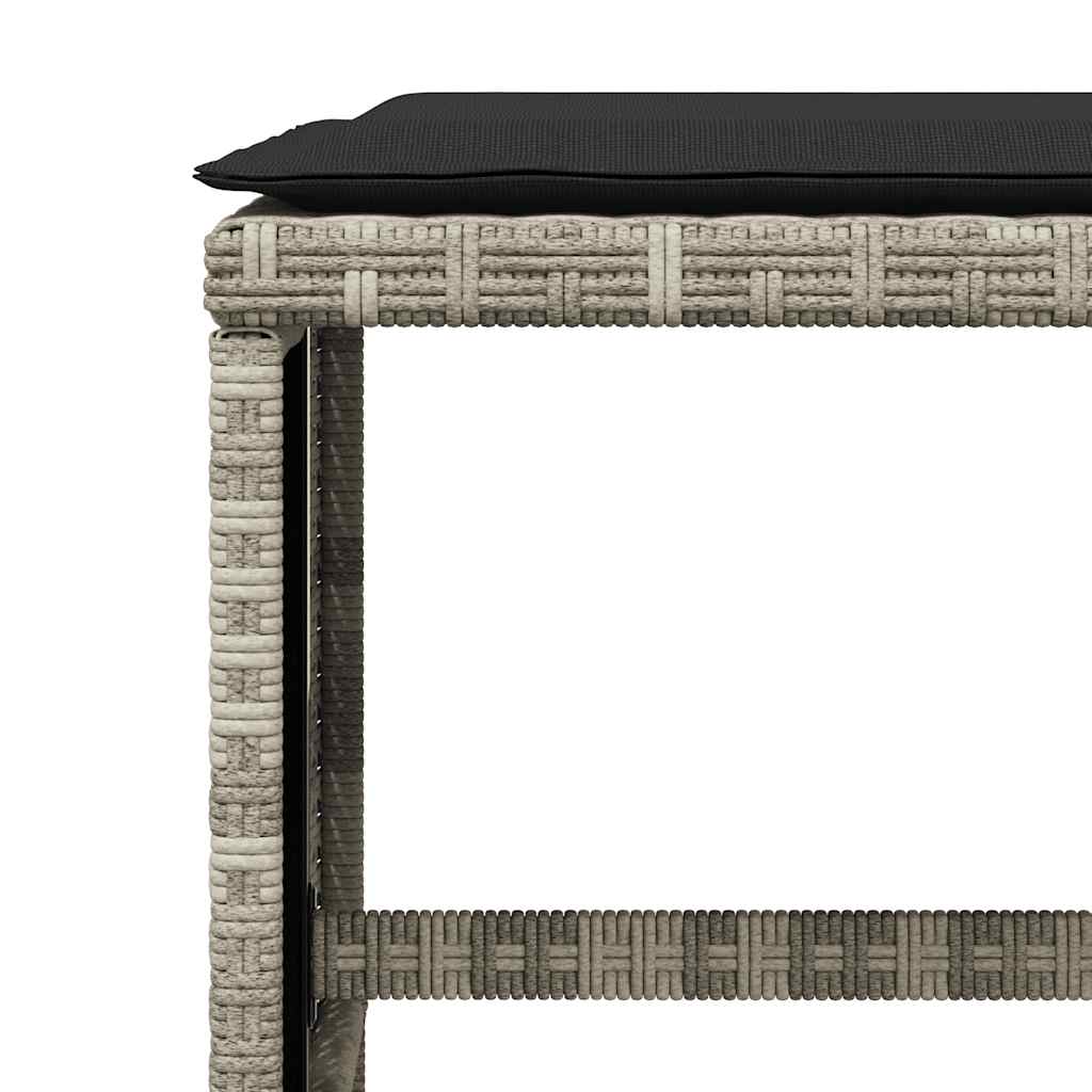 11-dijelni vrtni blagovaonski set s jastucima svijetlosivi