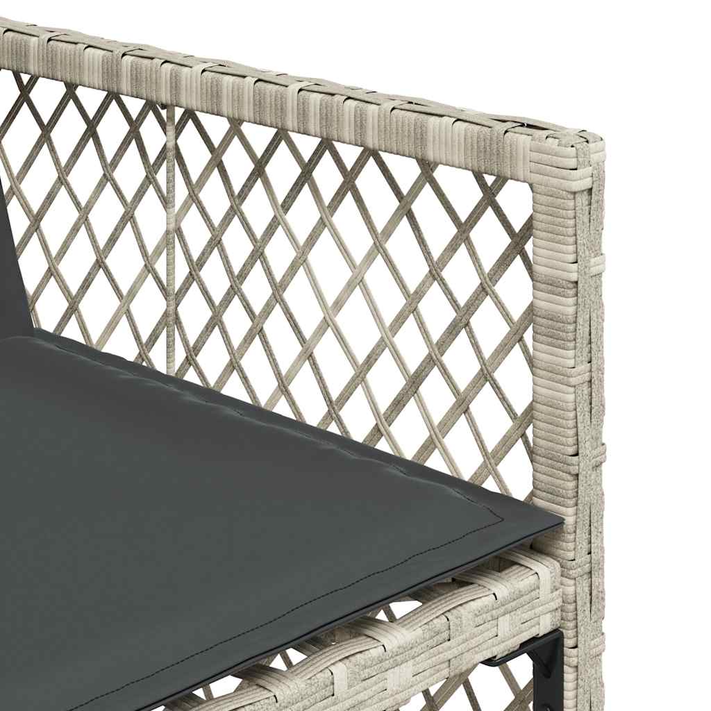 5-dijelni vrtni blagovaonski set od poliratana s jastucima sivi