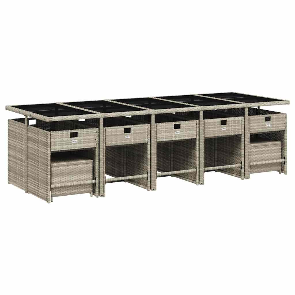 15-dijelni vrtni blagovaonski set s jastucima svijetlosivi