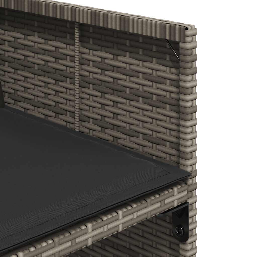 15-dijelni vrtni blagovaonski set s jastucima poliratan sivi