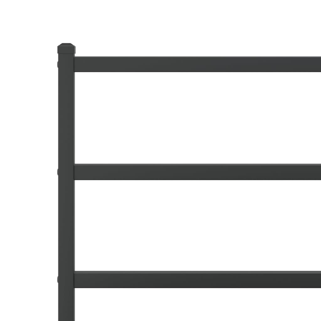 Metalni okvir za krevet s uzglavljem crni 80x200 cm