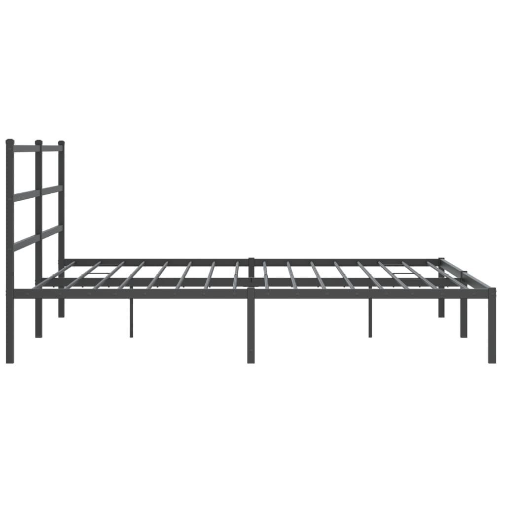 Metalni okvir za krevet s uzglavljem crni 180x200 cm