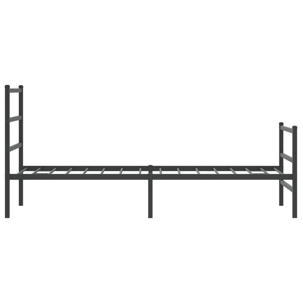 Metalni okvir kreveta s uzglavljem i podnožjem crni 75 x 190 cm