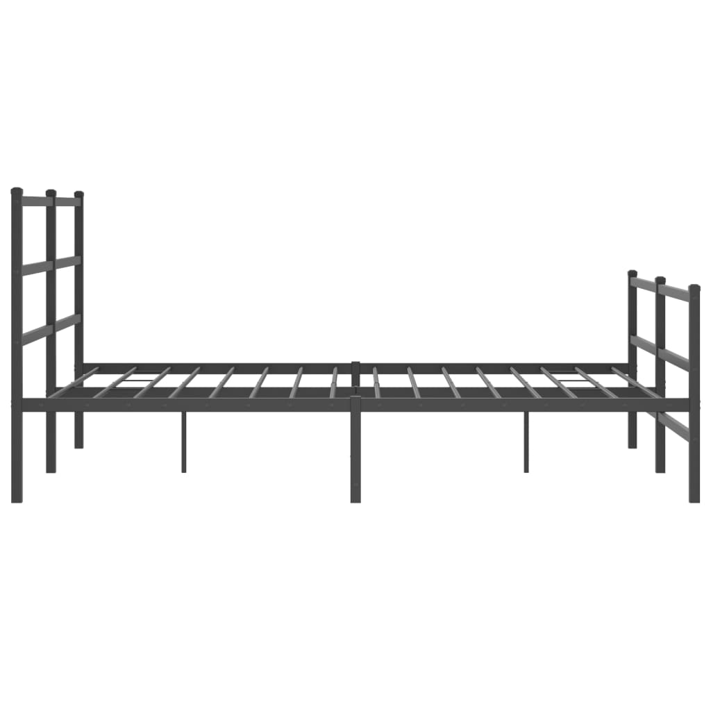 Metalni okvir kreveta s uzglavljem i podnožjem crni 150x200 cm