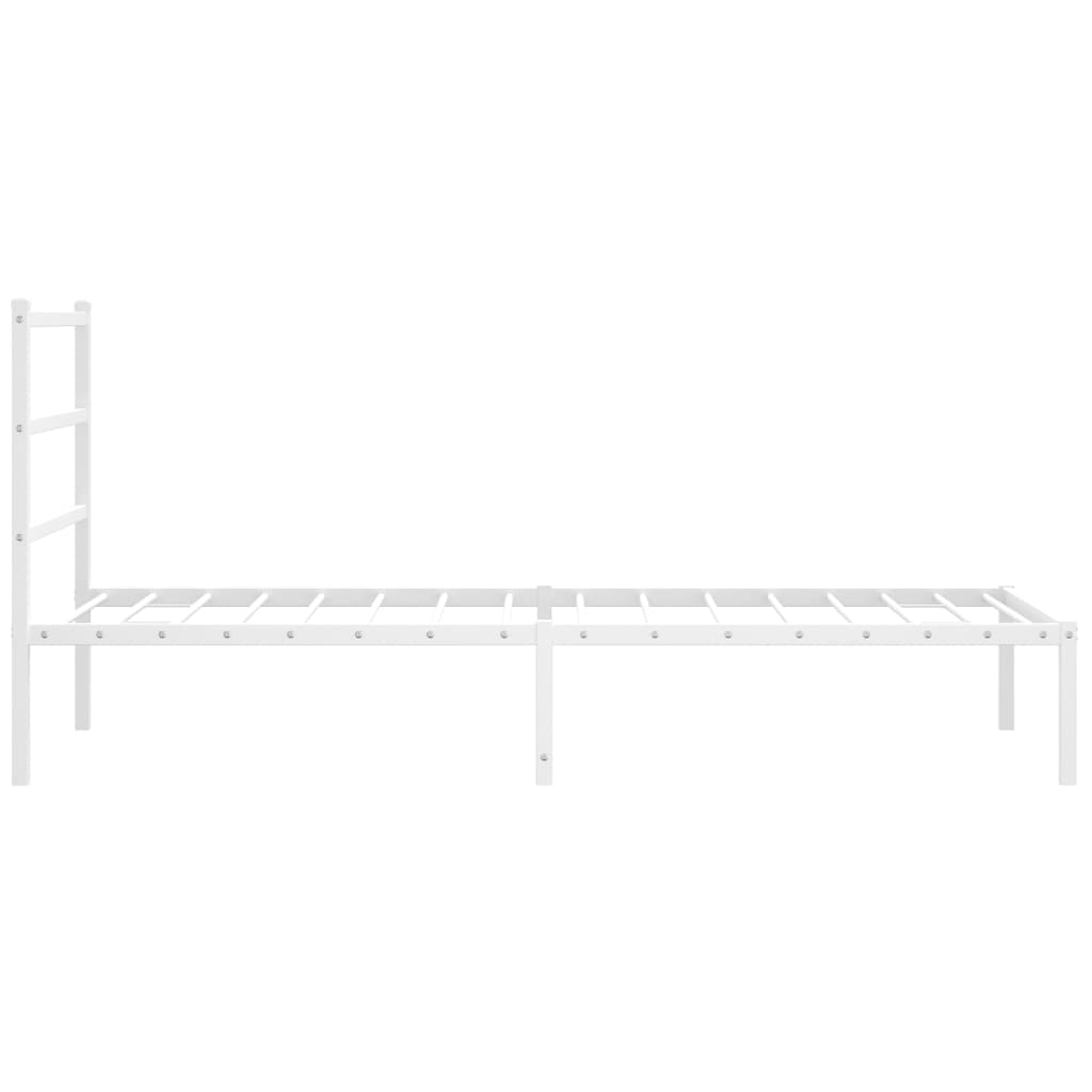 Metalni okvir za krevet s uzglavljem bijeli 100x190 cm
