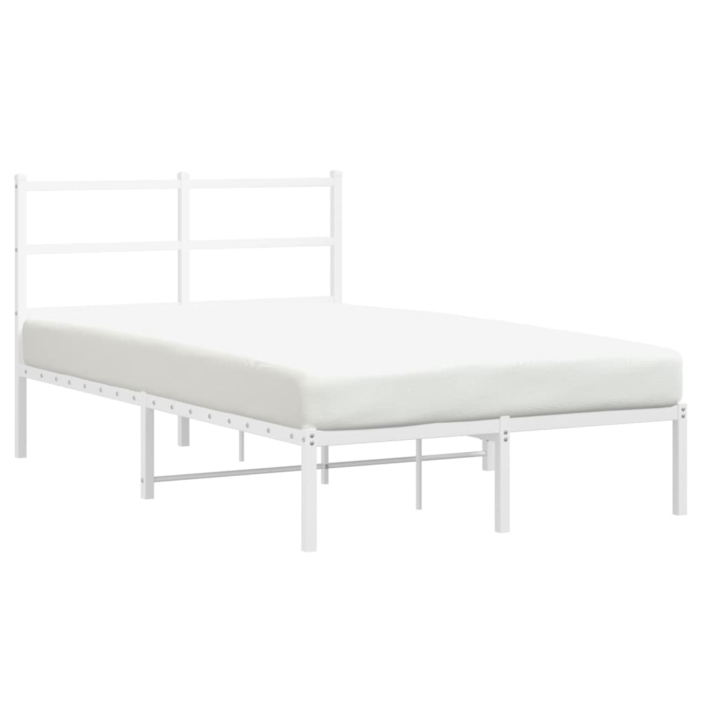 Metalni okvir za krevet s uzglavljem bijeli 120x200 cm
