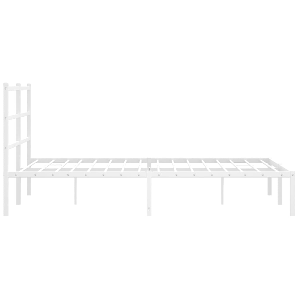 Metalni okvir za krevet s uzglavljem bijeli 140 x 200 cm