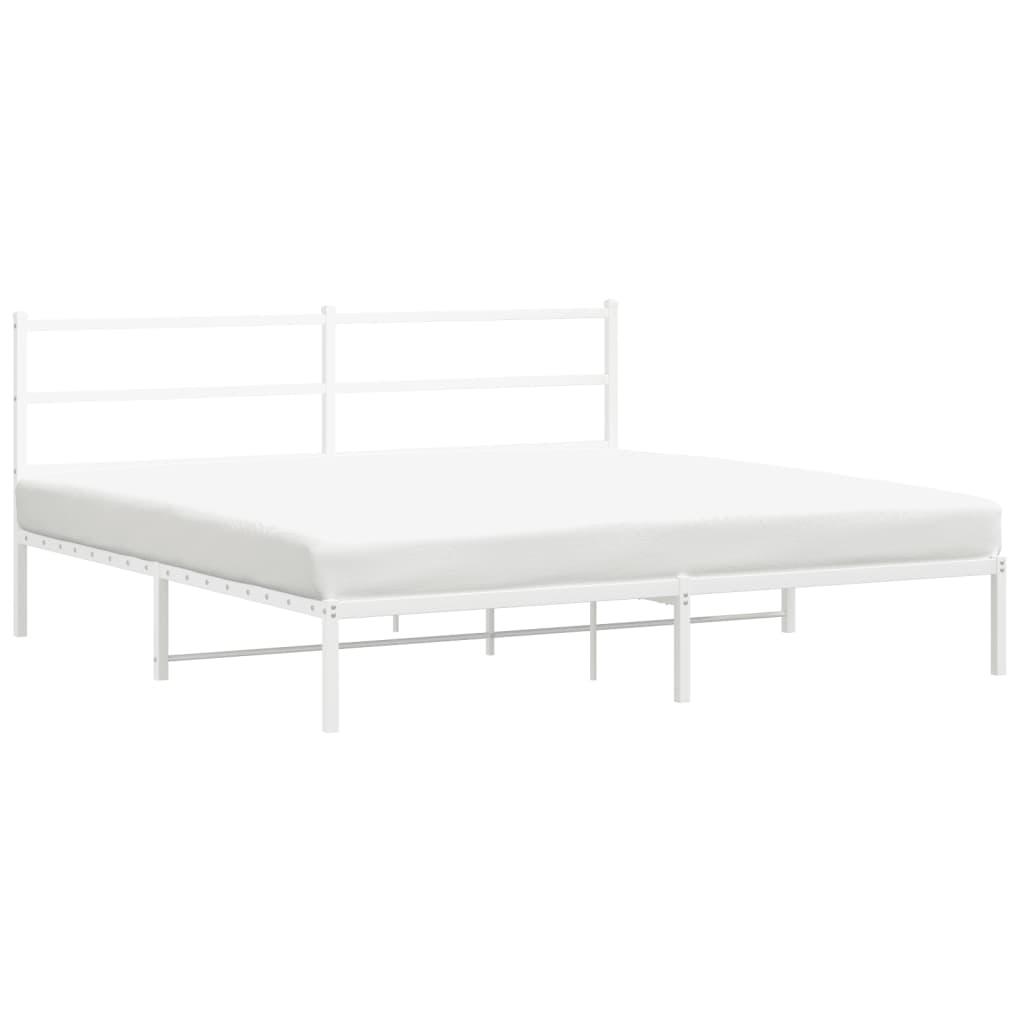 Metalni okvir za krevet s uzglavljem bijeli 183x213 cm