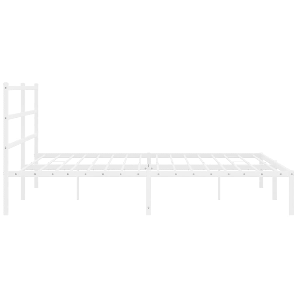 Metalni okvir za krevet s uzglavljem bijeli 183x213 cm