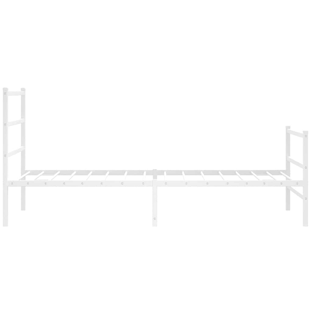 Metalni okvir kreveta s uzglavljem i podnožjem bijeli 100x200cm