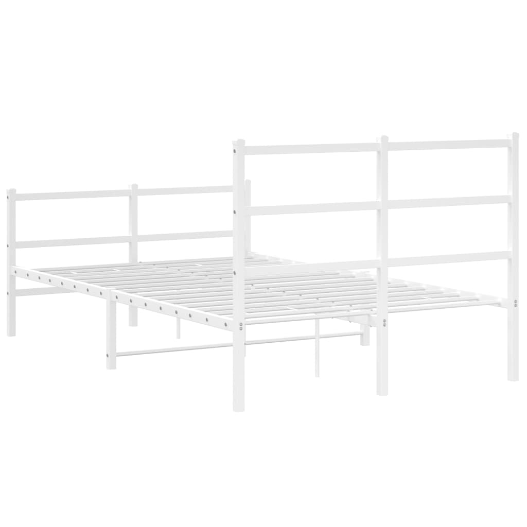 Metalni okvir kreveta uzglavlje i podnožje bijeli 120x190 cm