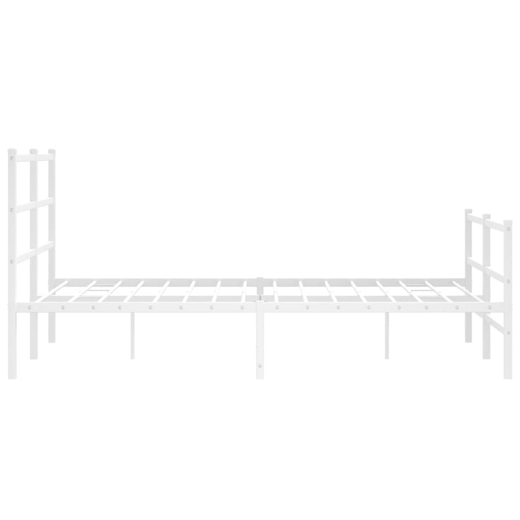 Metalni okvir kreveta uzglavlje i podnožje bijeli 135 x 190 cm