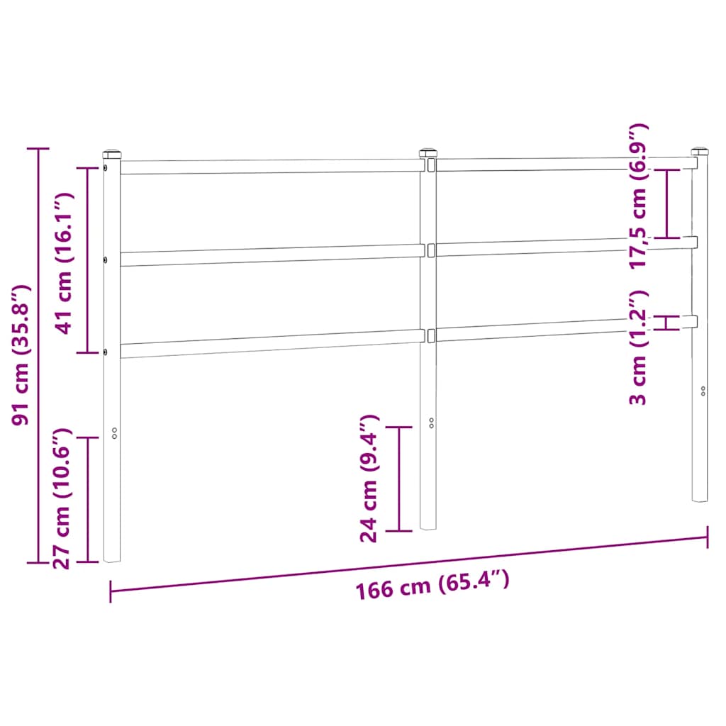 Metalno zamjensko uzglavlje bijelo 160 cm