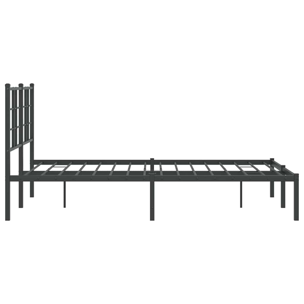 Metalni okvir za krevet s uzglavljem crni 120x200 cm