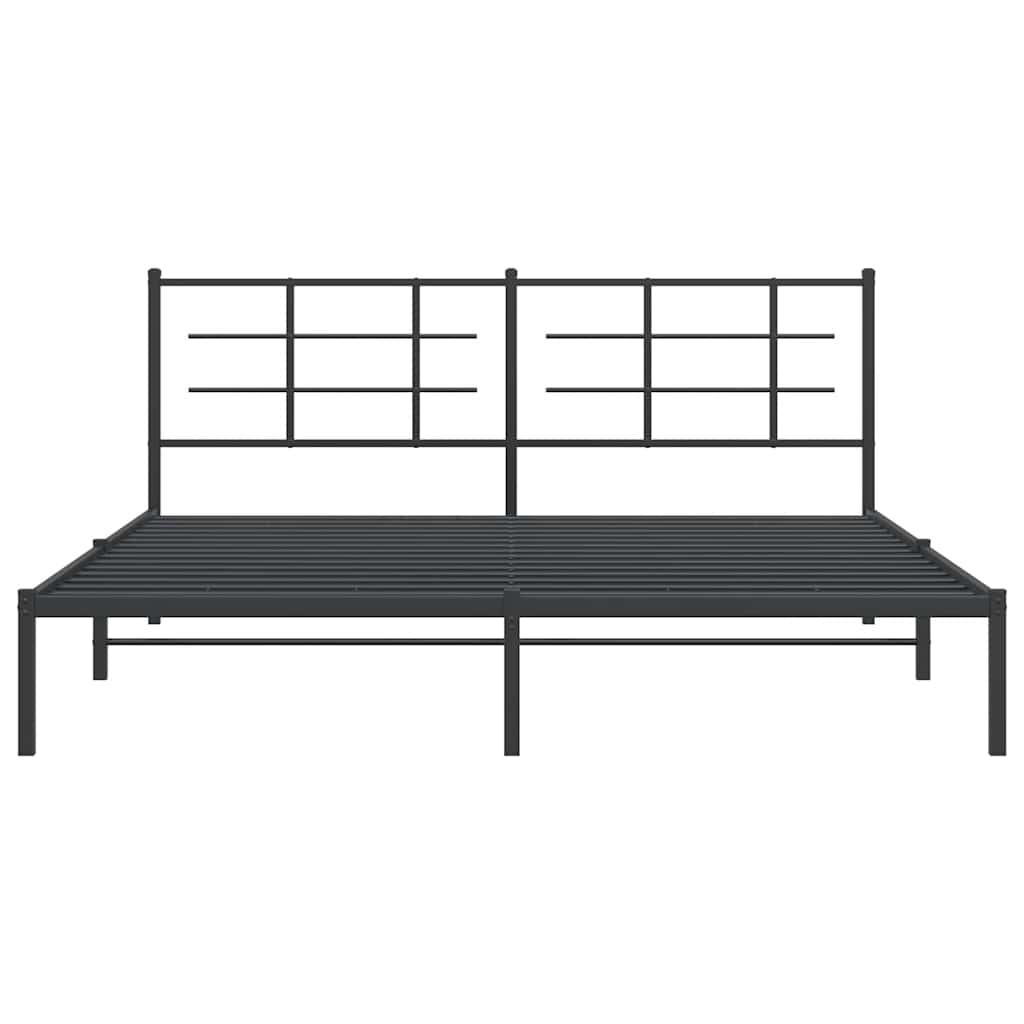 Metalni okvir za krevet s uzglavljem crni 183x213 cm