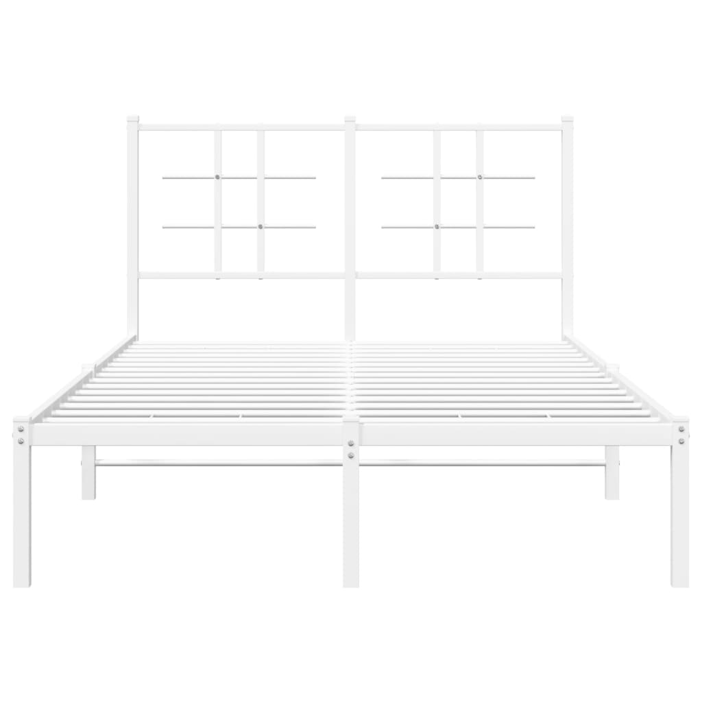 Metalni okvir za krevet s uzglavljem bijeli 120x200 cm