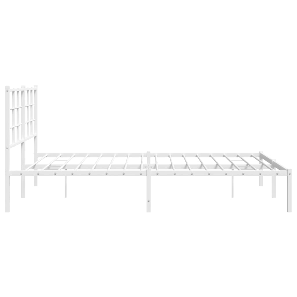 Metalni okvir za krevet s uzglavljem bijeli 160x200 cm