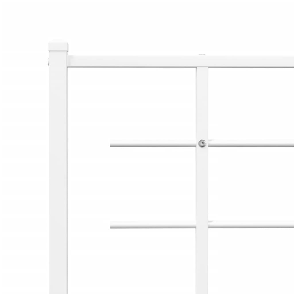 Metalni okvir kreveta uzglavlje i podnožje bijeli 90x190 cm