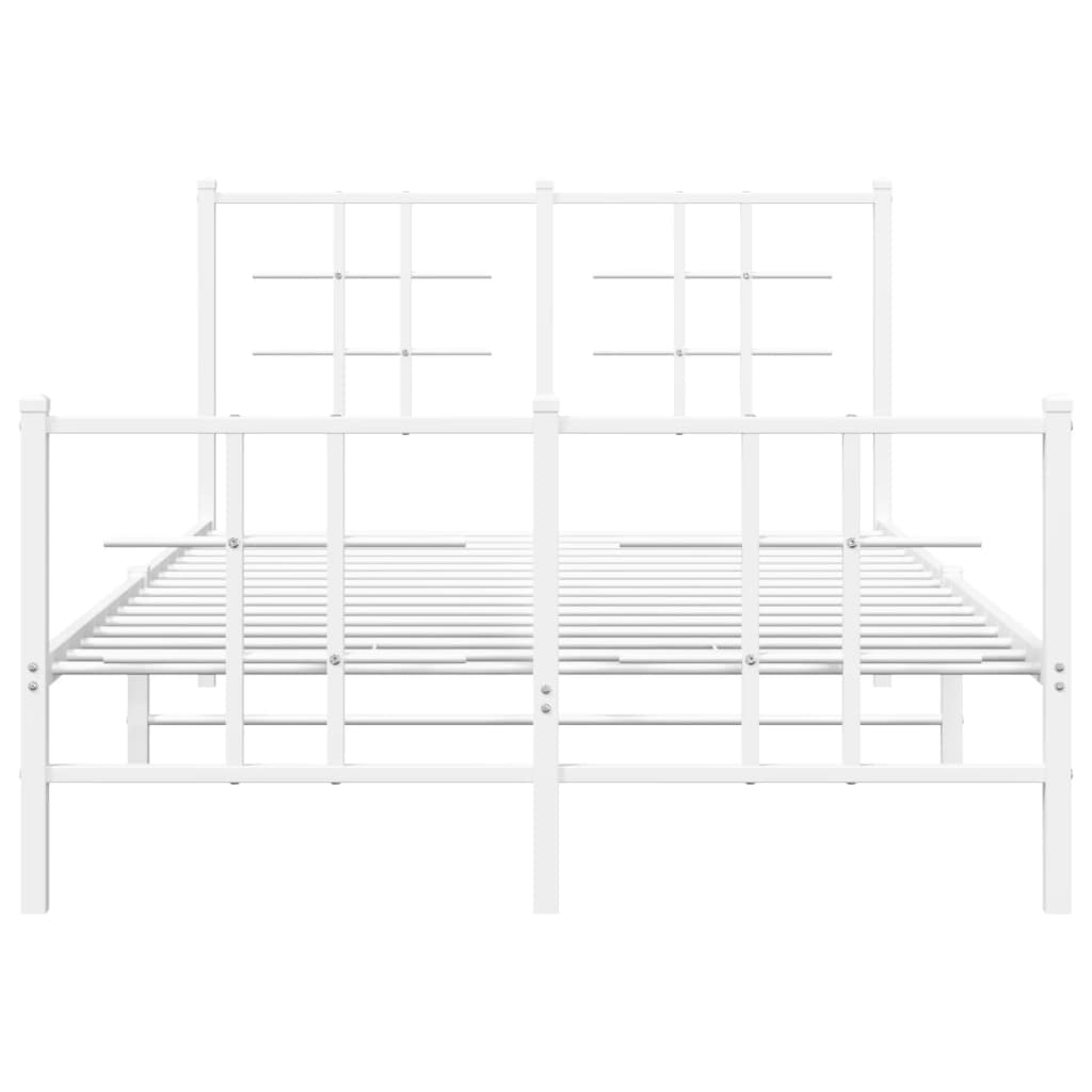 Metalni okvir kreveta uzglavlje i podnožje bijeli 120x200 cm