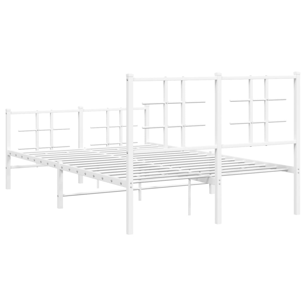 Metalni okvir kreveta uzglavlje i podnožje bijeli 120x200 cm