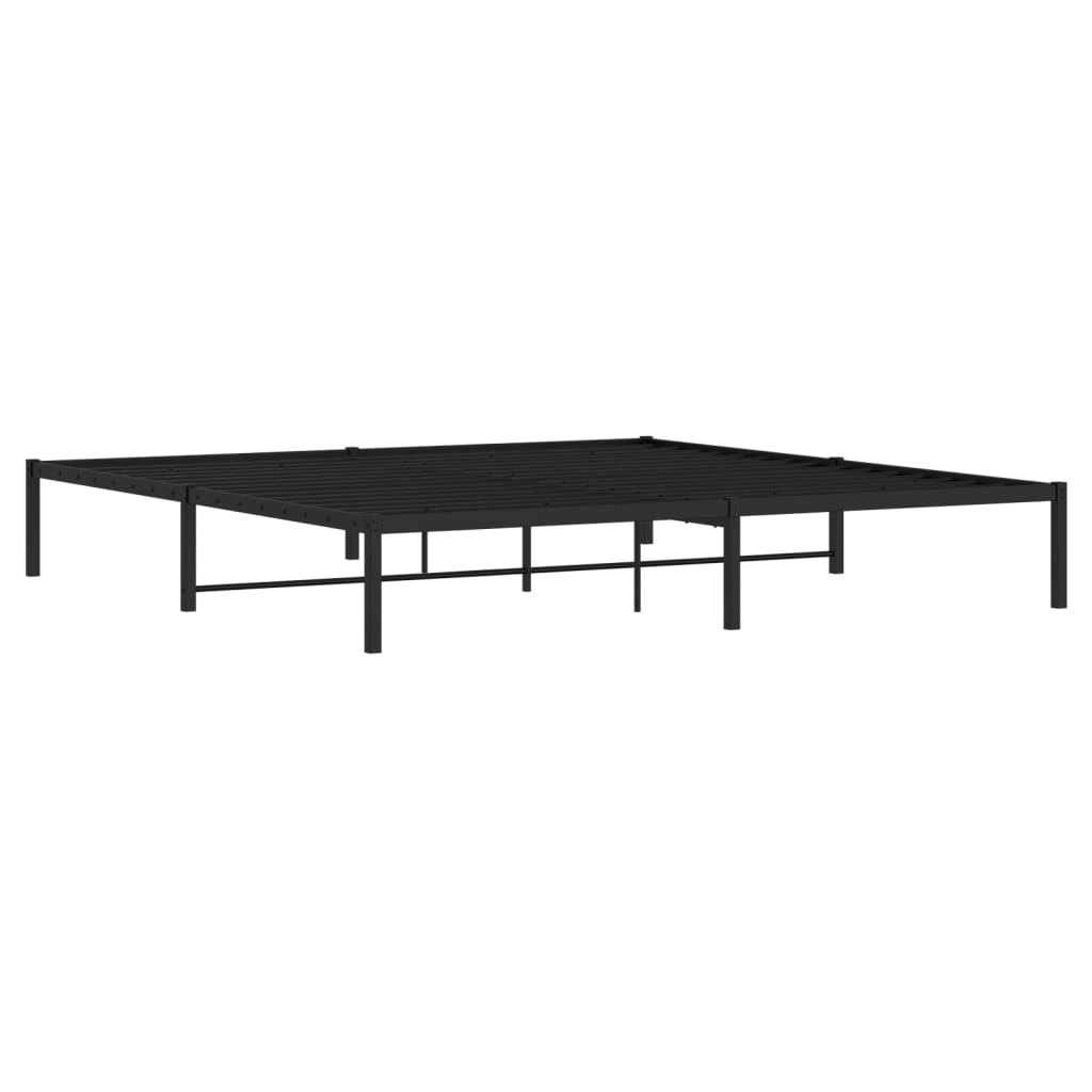 Metalni okvir za krevet crni 200x200 cm