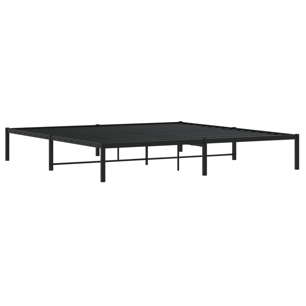 Metalni okvir za krevet crni 200x200 cm