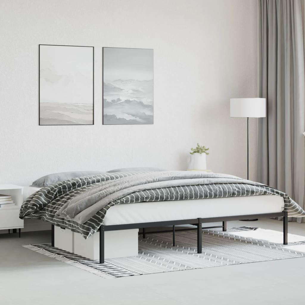 Metalni okvir za krevet crni 200x200 cm