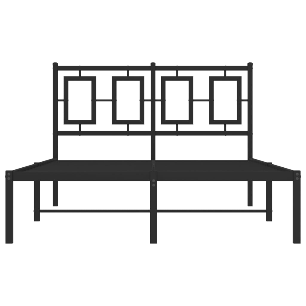 Metalni okvir za krevet s uzglavljem crni 120x190 cm