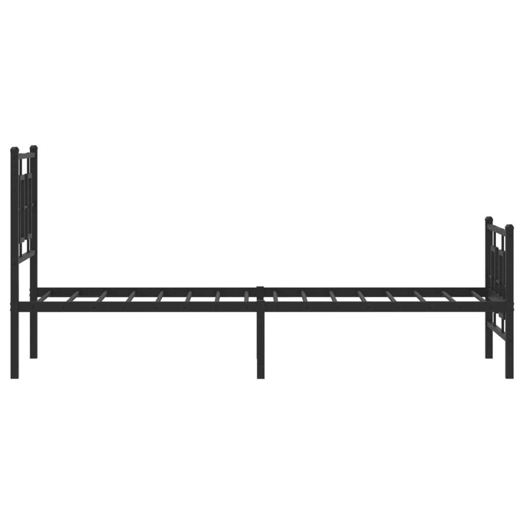 Metalni okvir kreveta uzglavlje i podnožje crni 75x190 cm
