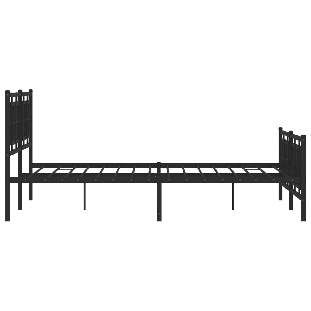 Metalni okvir kreveta uzglavlje i podnožje crni 150x200 cm