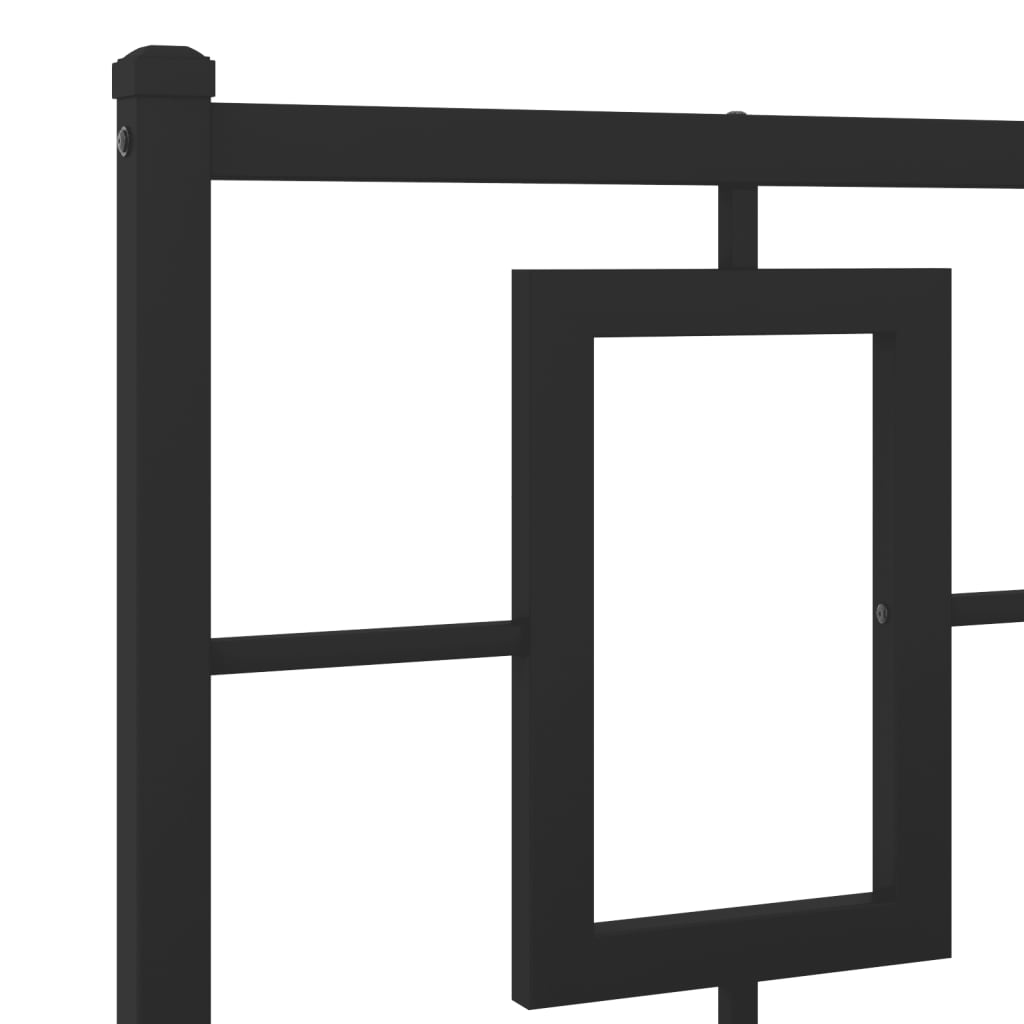 Metalni okvir kreveta uzglavlje i podnožje crni 183x213 cm