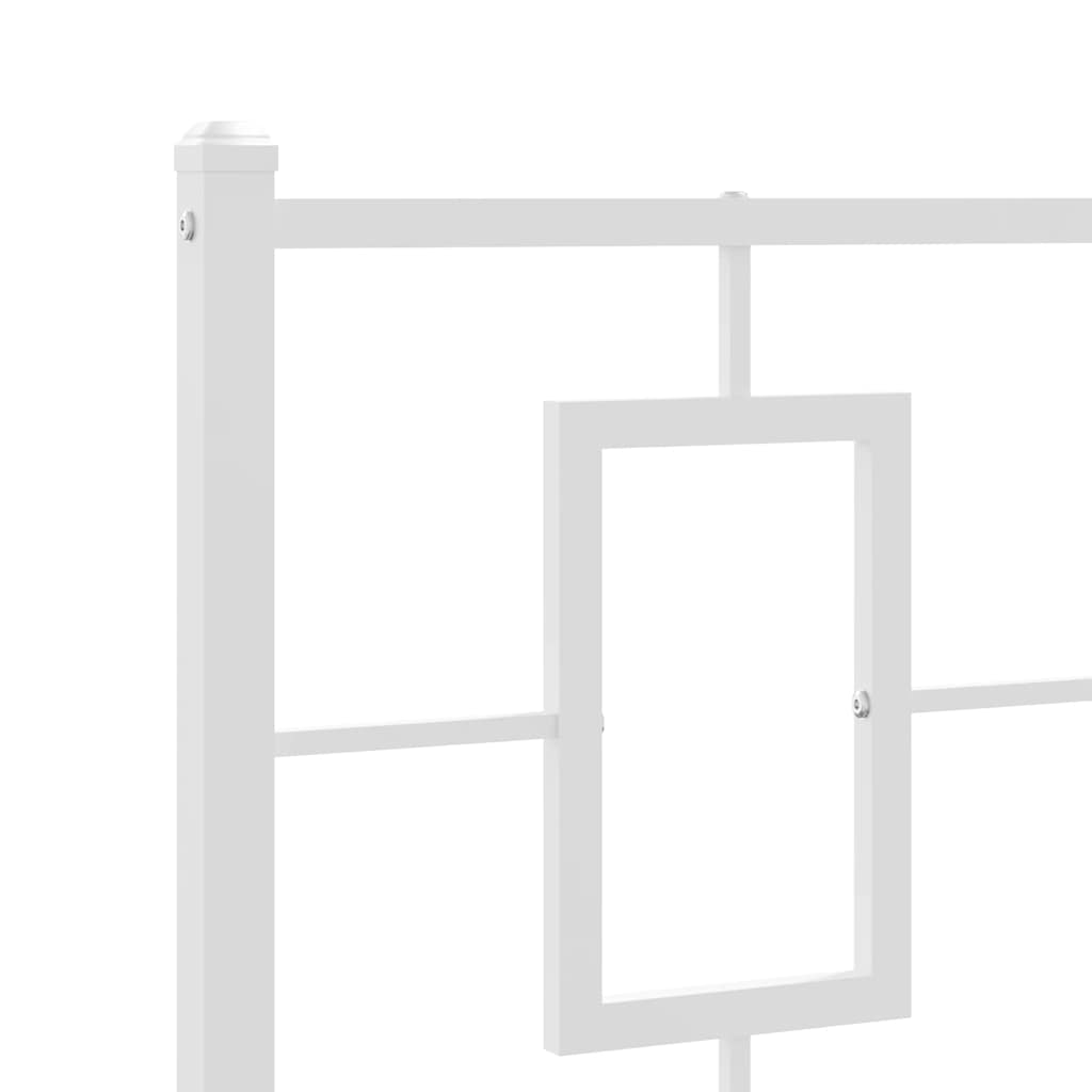 Metalni okvir krevet bez madraca s uzglavljem bijeli 75x190 cm