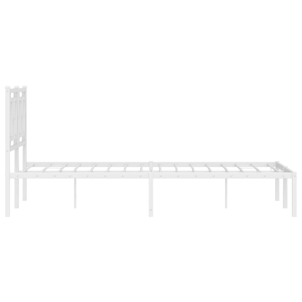 Metalni okvir za krevet s uzglavljem bijeli 120 x 190 cm