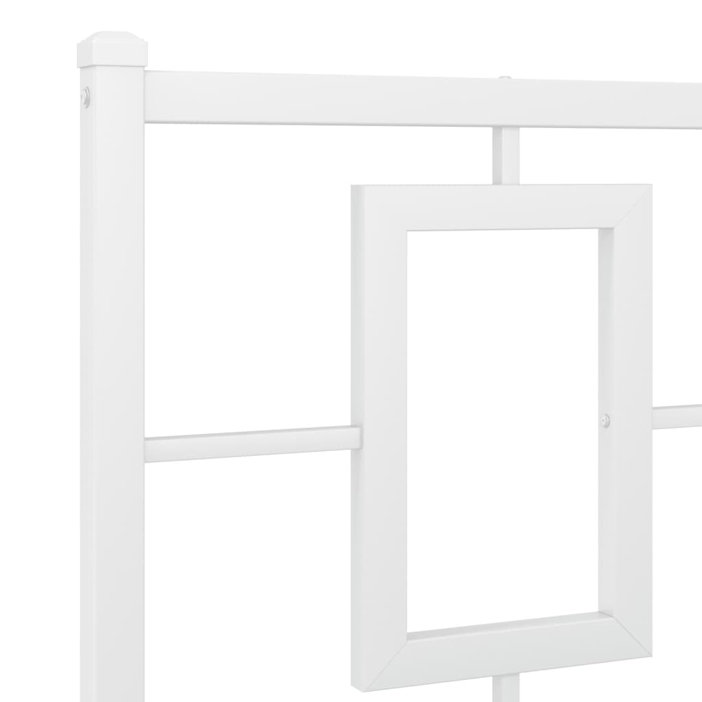 Metalni okvir za krevet s uzglavljem bijeli 120x200 cm